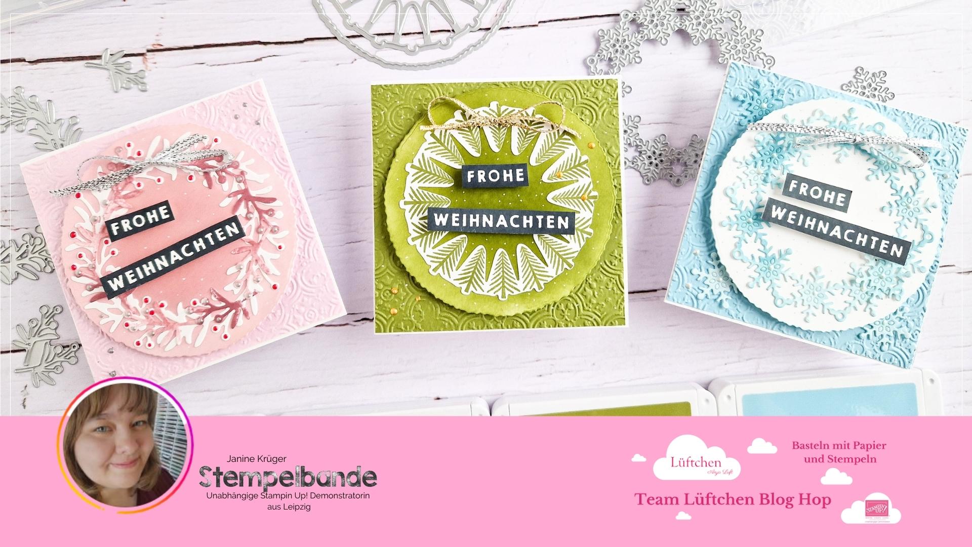 Selbstgemachte Weihnachtskarte mit Wishes all Around