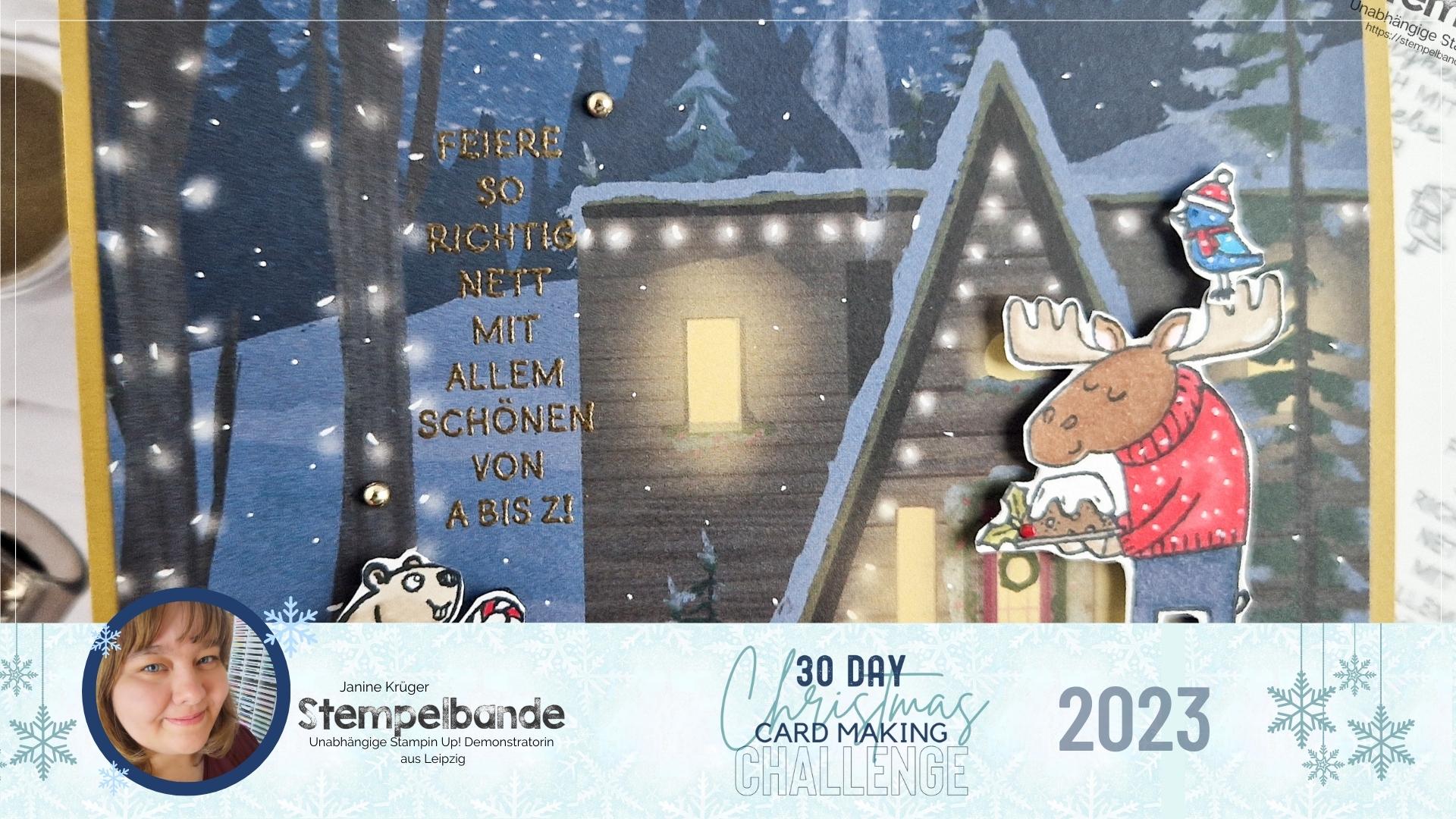 30 Day Christmas Card Making Challenge 2023: Tag 1 SHINING BRIGHT mit dem Stempelset Heitere Weihnachten