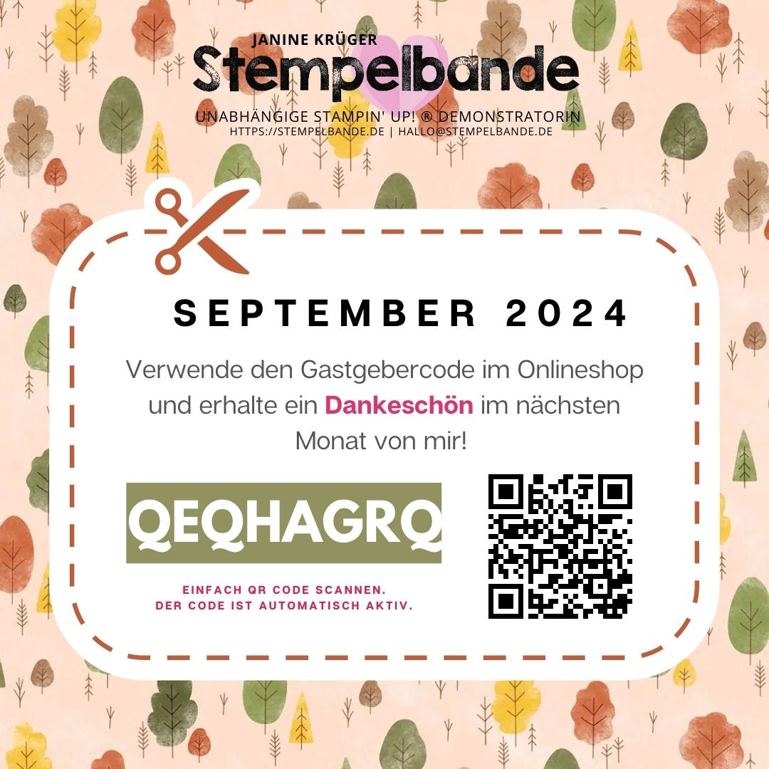 Gastgebercode Stampin Up Onlineshop Juli 2024