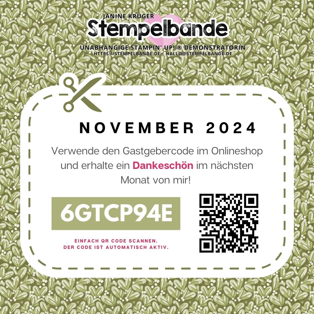 Gastgebercode Stampin Up Onlineshop Juli 2024